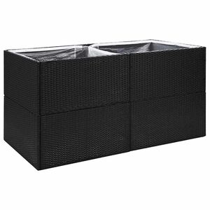 vidaXL Pflanzk&uuml;bel Schwarz 157x80x80 cm Poly Rattan