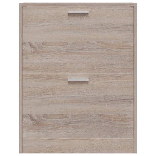 vidaXL Schuhschrank Holz in Eichen-Optik mit 2 Schuhkippern