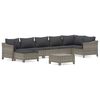 vidaXL 8-tlg. Garten-Lounge-Set mit Kissen Grau Poly Rattan