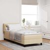 vidaXL Boxspringbett mit Matratze mit Kopfteil Creme 80 x 200 cm Stoff