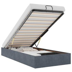 vidaXL Ottoman-Bett ohne Matratze Dunkelgrau 80x200 cm Samt