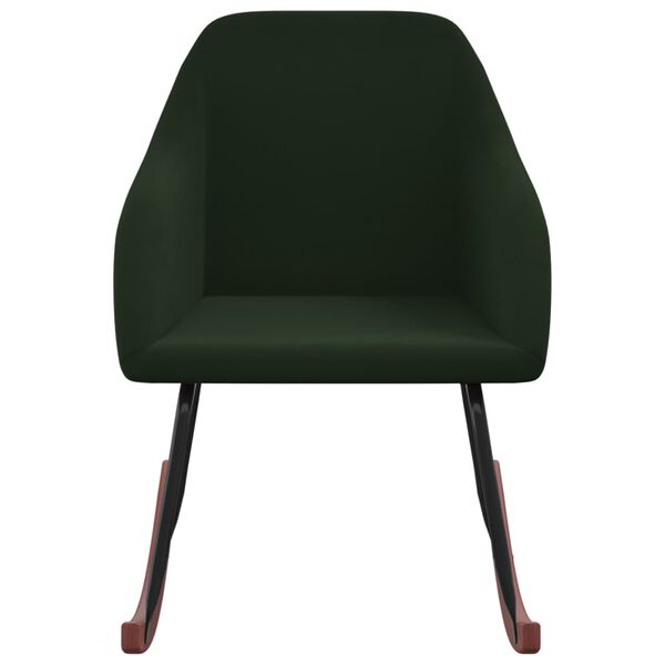 vidaXL Schaukelstuhl Dunkelgr&uuml;n Samt