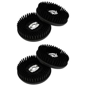 vidaXL B&uuml;rstenkopf f&uuml;r Bohnermaschine 4 stk. &Oslash; 13 cm Schwarz