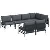 vidaXL Gartensofa-set 7 stk. Schwarz Stahl