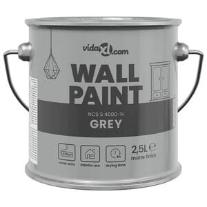 vidaXL Wandfarbe Grau 2,5 L Wanddruck