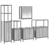 vidaXL Badezimmerm&ouml;bel-Set 5 stk. Grau Sonoma und Schwarz