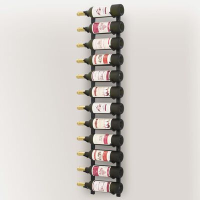 vidaXL Wand-Weinregal für 12 Flaschen Schwarz Eisen
