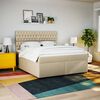 vidaXL Boxspringbett mit Matratze Creme 180x200 cm Stoff