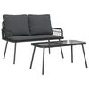 vidaXL Garten Essgruppe 2 Stk. Schwarz Poly-Rattan
