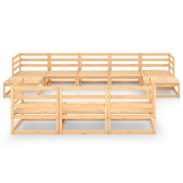 vidaXL 10-tlg. Garten-Lounge-Set Massivholz Kiefer