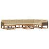 vidaXL Outdoor-Sofagarnitur mit Kissen 9 pcs Natur und Beige