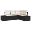 vidaXL Gartensofa-set mit Speicher 4 pcs Schwarz und Creme Poly-Rattan