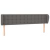 vidaXL Kopfteil mit Ohren Grau 163x23x78/88 cm Kunstleder