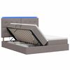 vidaXL LED-Speicherbett mit Matratze Taupe 200 x 200 cm Stoff