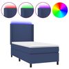 vidaXL Boxspringbett mit Matratze & LED Blau 90x200 cm Stoff