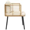 vidaXL Gartenst&uuml;hle 2 Stk. mit Kissen Natur Poly Rattan
