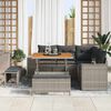 vidaXL Garten-Sofa-Set mit Kissen mit Speicher mit Kissen 8 pcs Grau