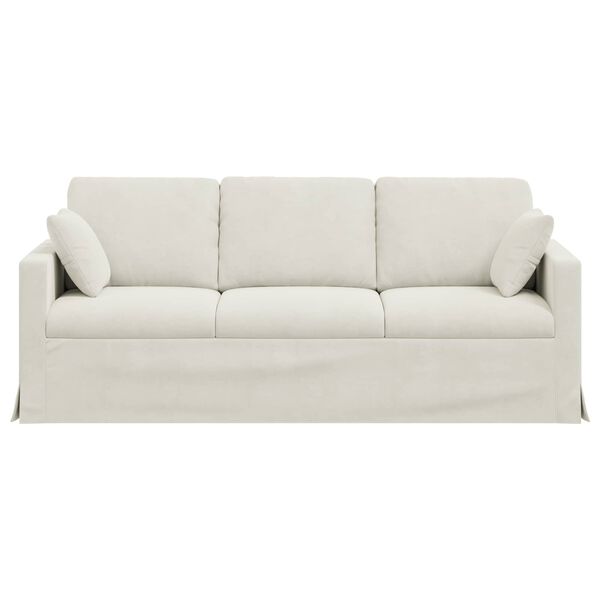vidaXL Sofa Creme Gesamtabmessungen: 198 x 78 x 80 cm (B x T x H) Samt
