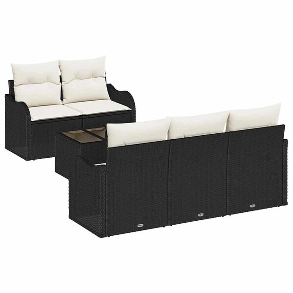 vidaXL Gartensofa-set Schwarz Poly-Rattan