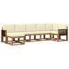 vidaXL Outdoor-Sofagarnitur 7 stk. Natur und Creme Polyester