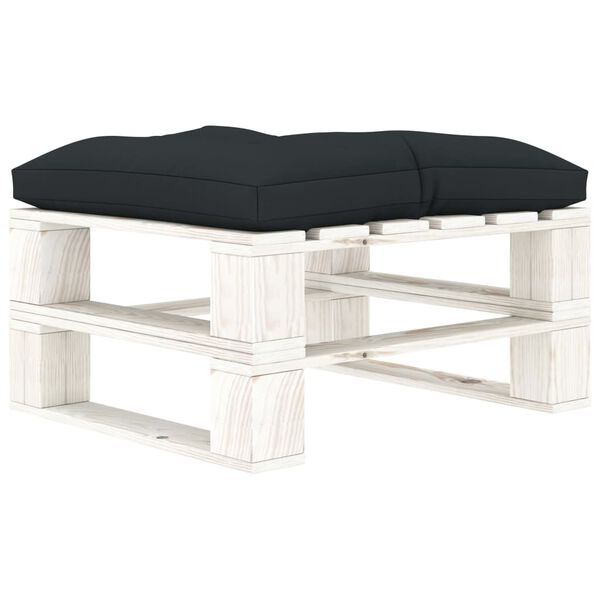 vidaXL 7-tlg. Garten-Lounge-Set Paletten mit Kissen in Anthrazit Holz