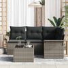 vidaXL Gartensofa-set mit Kissen 5 pcs Grau Poly-Rattan