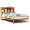 vidaXL Massivholzbett mit Regal ohne Matratze Wachsbraun 120x200 cm
