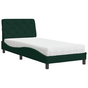 vidaXL Bett mit Matratze Dunkelgr&uuml;n 80x200 cm Samt