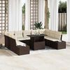 vidaXL Garten-Sofa-Set mit Speicher 10 pcs Braun Poly Rattan