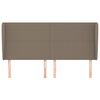 vidaXL Kopfteil mit Ohren Taupe 163x23x118/128 cm Stoff