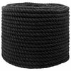 vidaXL Baumwollseil 10 mm 100 m Schwarz 100% Baumwolle