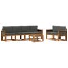 vidaXL Outdoor-Sofagarnitur mit Kissen 6 pcs Natur und Anthrazit