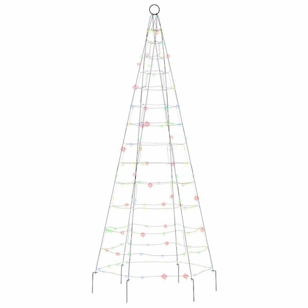 vidaXL LED-Weihnachtsbaum f&uuml;r Fahnenmast 200 LEDs Mehrfarbig 180 cm