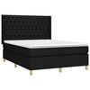 vidaXL Boxspringbett mit Matratze & LED Schwarz 140x200 cm Stoff