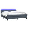 vidaXL Boxspringbett mit Matratze & LED Dunkelgrau 180x210 cm Samt