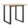 vidaXL Esstisch O-Gestell 80x80x75,5 cm Massivholz Kiefer & Stahl