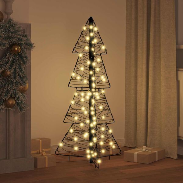 vidaXL Weihnachtsbaum mit 100 LEDs Warmes Wei&szlig; 120 cm Rattan