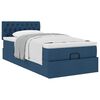 vidaXL Ottoman-Bett mit Matratze Blau 90x200 cm Stoff