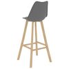 vidaXL Barhocker 2 Stk. Grau PP und Massivholz Buche