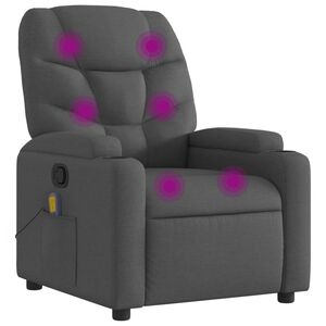 vidaXL Massage-Relaxsessel, Stoff, Dunkelgrau