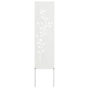 vidaXL Garten Sichtschutz-Leinwand Floral Wei&szlig; 32 x 140 cm