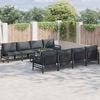 vidaXL Garten-Sofa-Set mit Kissen 9 pcs Anthrazit Stahl & Stoff