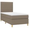 vidaXL Boxspringbett mit Matratze Taupe 100x200 cm Stoff