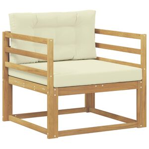 vidaXL Outdoor Mittelsofa Polyester Wei&szlig;