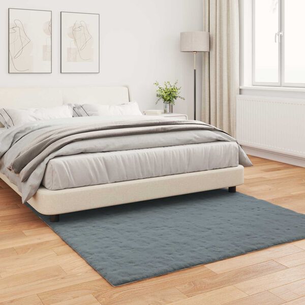 vidaXL Kunstfell Hasen Teppich Olite Anthrazit 120 x 120 cm Polyester