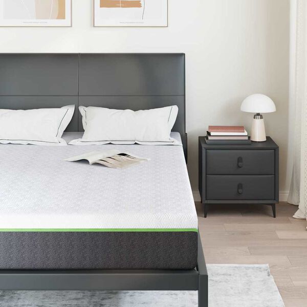 vidaXL Matratze Wei&szlig; und Grau 140 x 200 cm Jacquard-Stoff