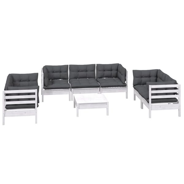 vidaXL 8-tlg. Garten-Lounge-Set mit Kissen Kiefer Massivholz