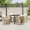 vidaXL Garten Essgruppe 5 pcs Beige Poly-Rattan