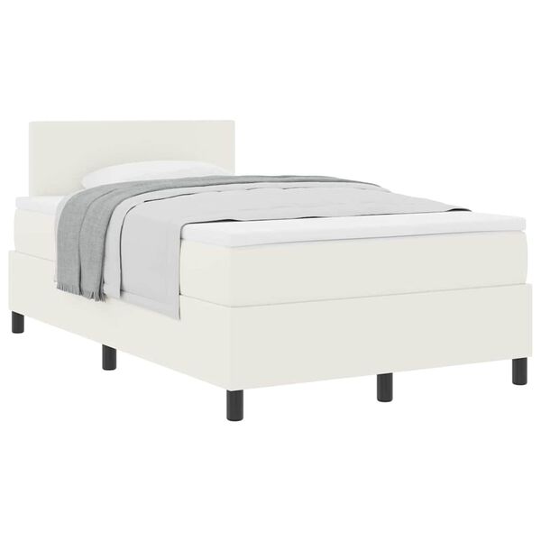 vidaXL Boxspringbett Creme und Wei&szlig; 193 x 120 x 88 cm Cordstoff