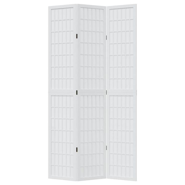 vidaXL 3-tlg. Raumteiler Wei&szlig; Massivholz Paulownia